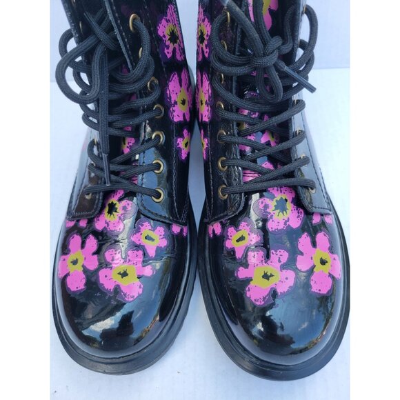 Doctor Martens JUNIOR 1460 PANSY PATENT LEATHER LACE UP BOOTS DR DOC WOMENS 5 36 - Picture 12 of 16